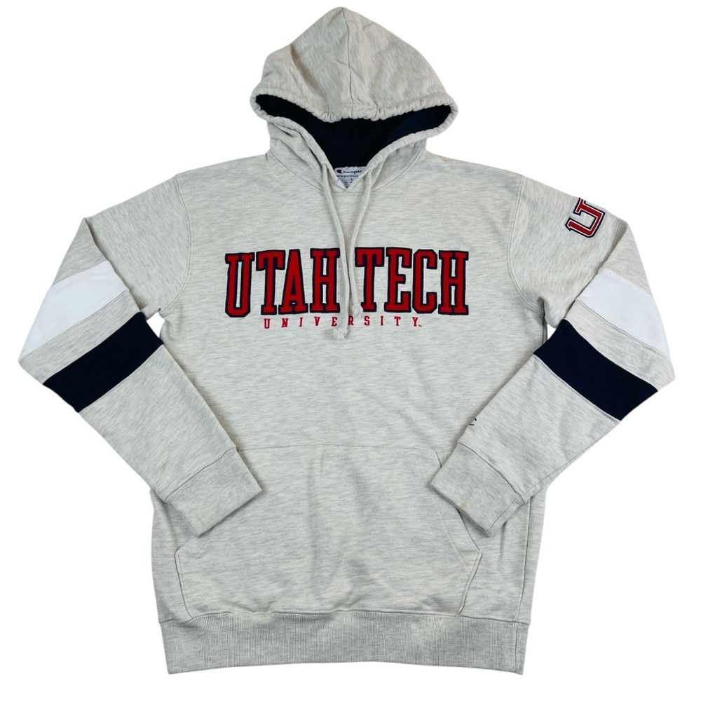 Champion Utah Tech University Hoodie Mens Small Embroidered